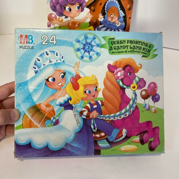 Vintage Candy Land Puzzle Lot of 2 Milton Bradly 24 Piece 1990 Complete 12.5x15 - Picture 3 of 9